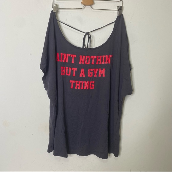 NWT Torrid Grey Ain’t Nothing but a gym thing Workout Tee Size 3X - Picture 2 of 10